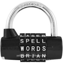 2015 neueste 5-stellige Code-Nummer U-Form für großes Gepäck Black Color Iron Password Kombination Vorhängeschloss